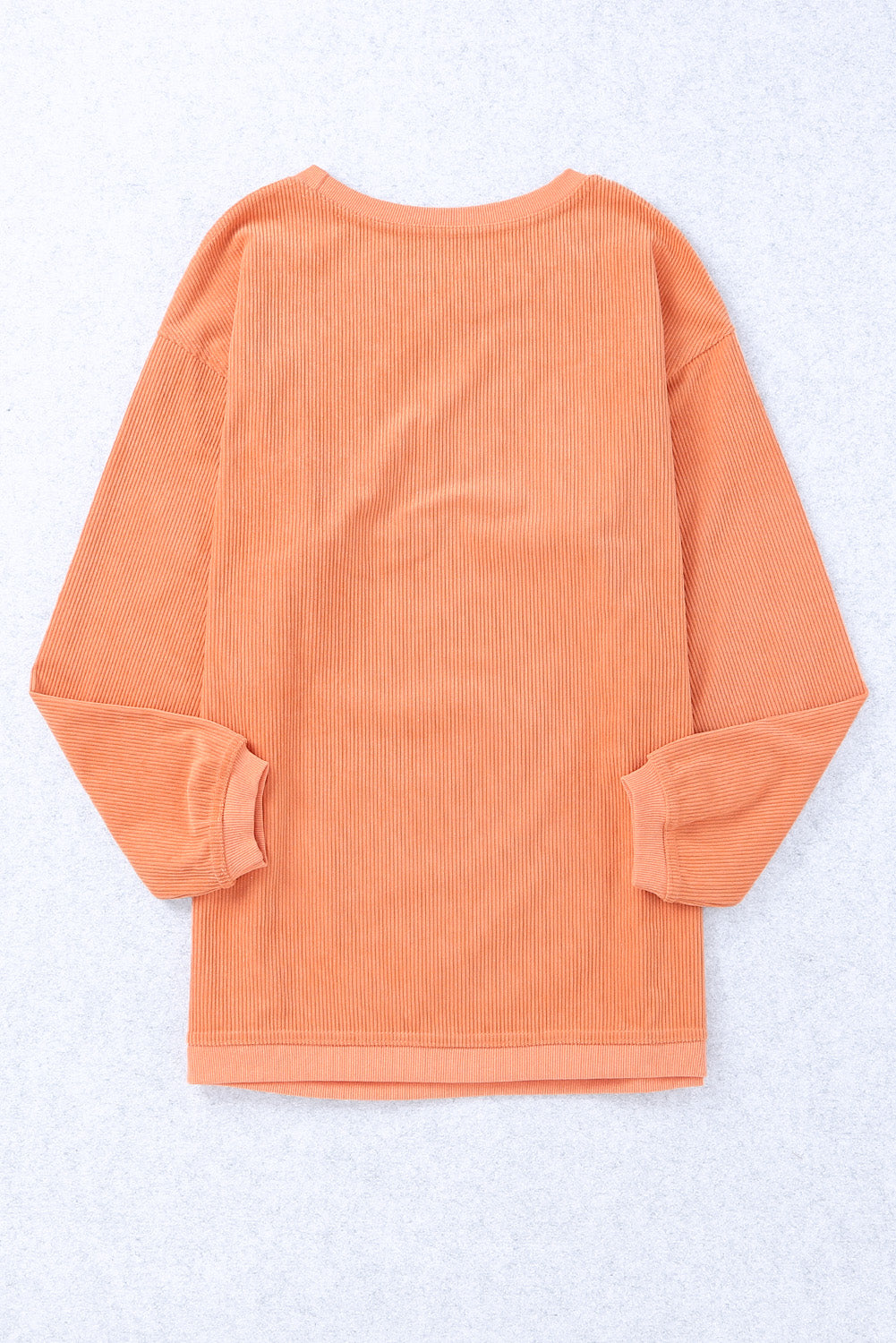 Apricot Ribbed Corded Oversized Sweatshirt