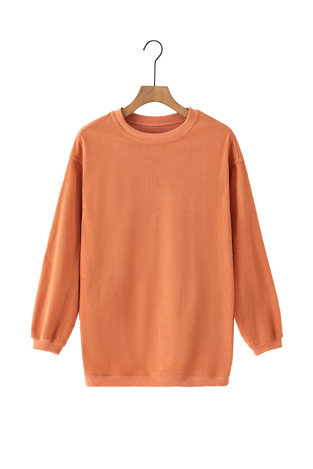 Apricot Ribbed Corded Oversized Sweatshirt