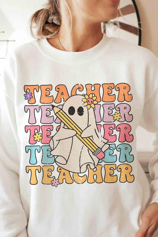 SPOOKY GHOST TEACHER Graphic Sweatshirt