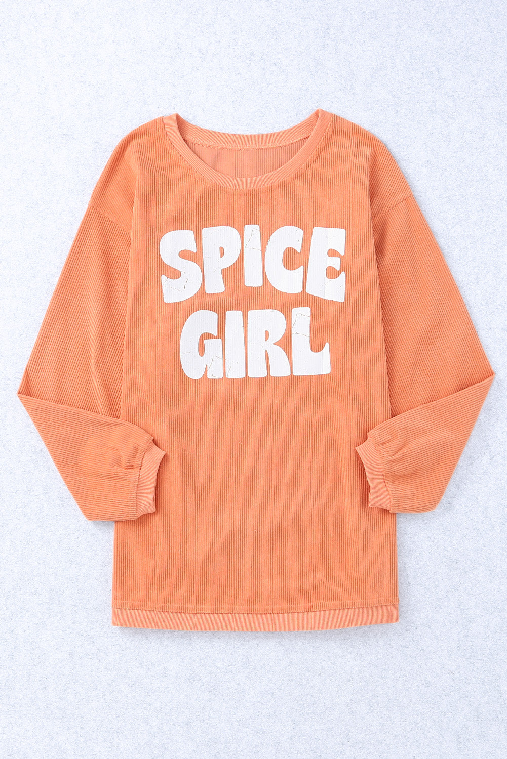 Apricot Ribbed Corded Oversized Sweatshirt