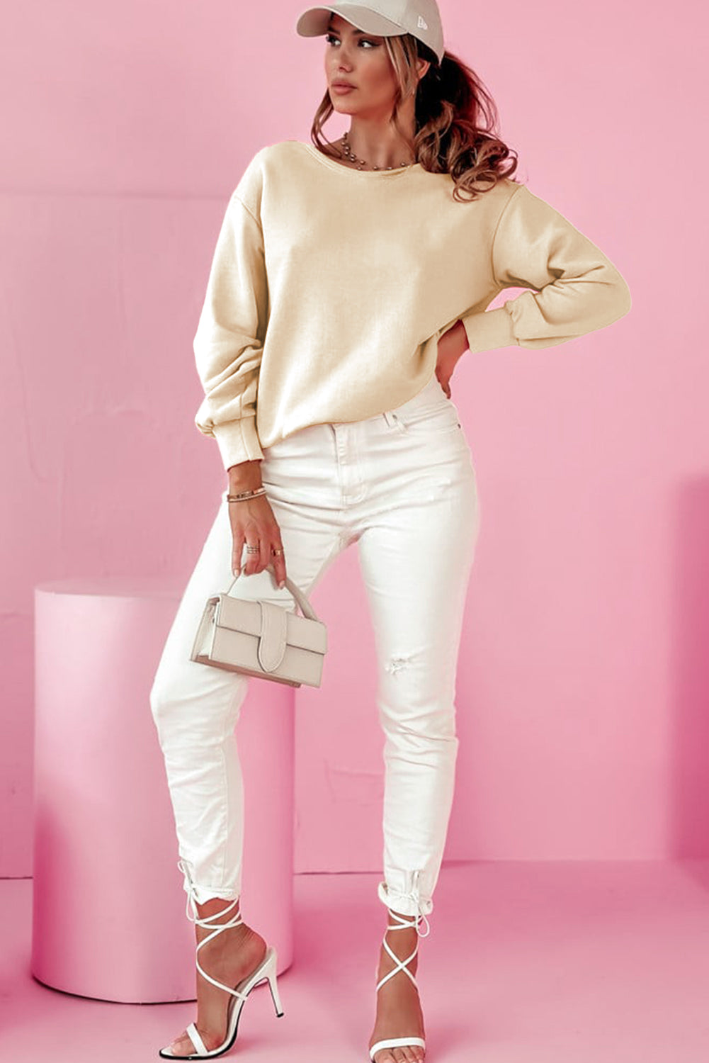 Bow knot  Round Neck Sweatshirt