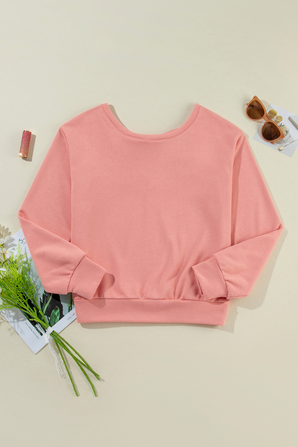 Bow knot  Round Neck Sweatshirt