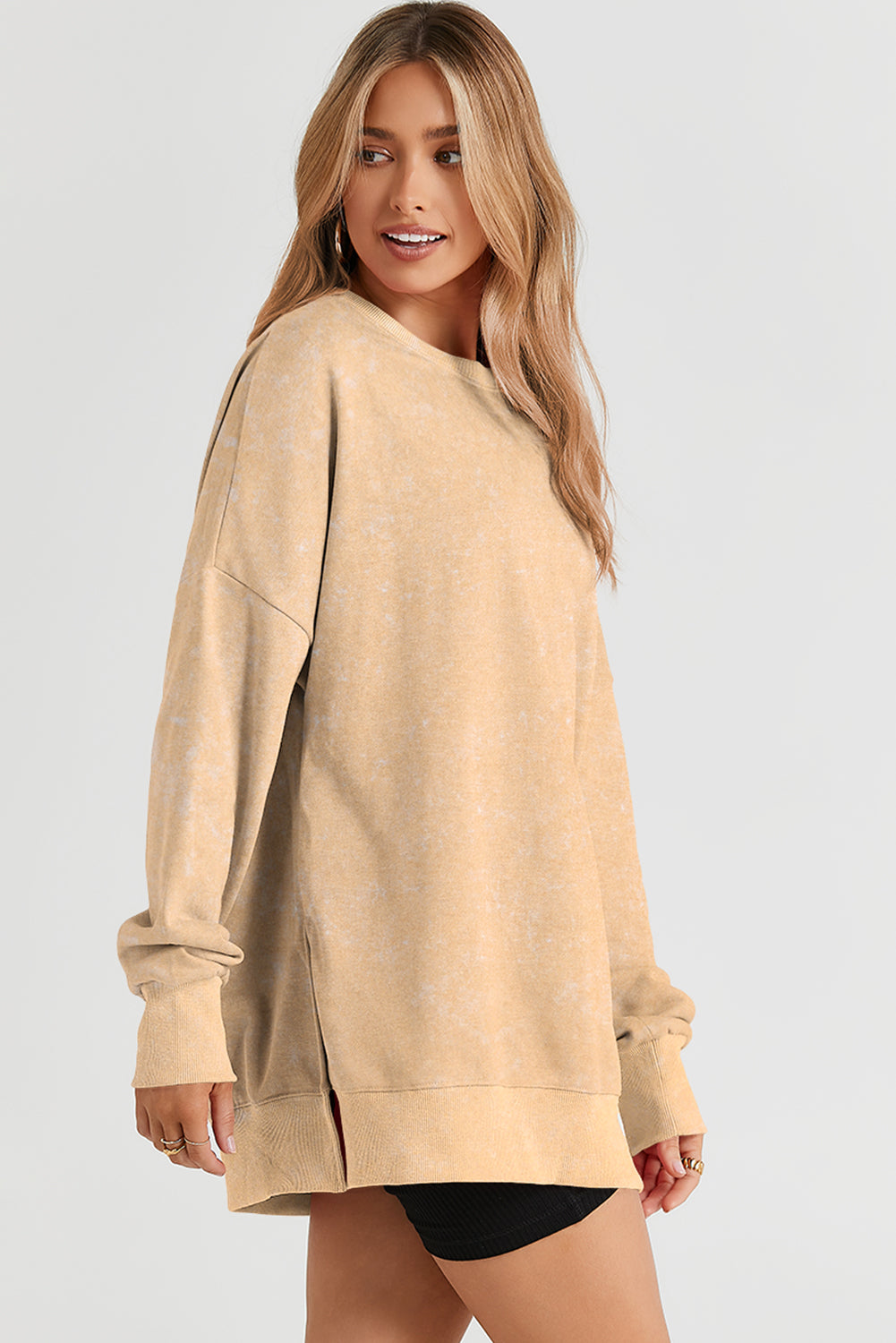 Bishop Sleeve Slit Sweatshirt